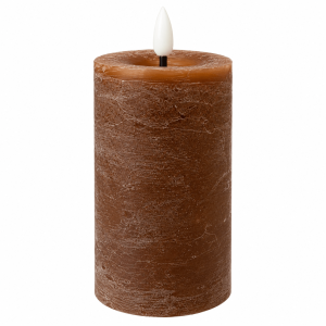 Świeca Rustic Led Brązowa Wys. 15cm