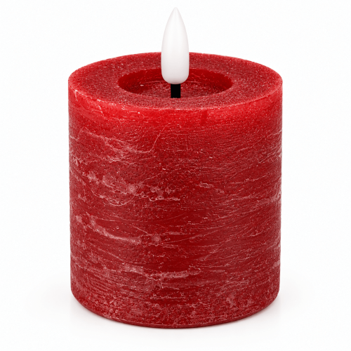 Świeca Rustic Led Wys. 8cm Bordowa.png