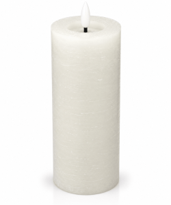 Świeca Rustic Led Biała Wys. 20cm