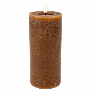 Świeca Rustic Led  Brązowa Wys. 20cm 