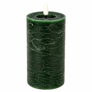 Świeca Rustic Led  Zielona Wys. 15cm