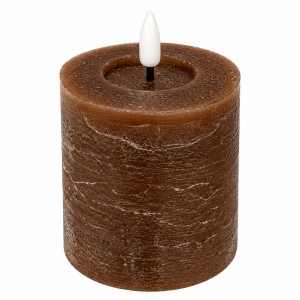 Świeca Rustic Led  Brązowa Wys. 8cm