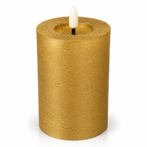Świeca Rustic Led  Złota Wys. 12,5cm 