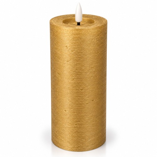 Świeca Rustic Led  Wys. 20cm Złota1.jpg