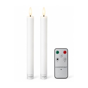 Zestaw 2 Świec Białych Led Wys. 24cm