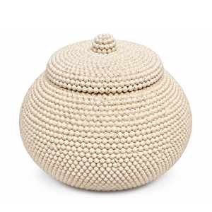 Pojemnik Kremowy Ornament Wys. 14cm