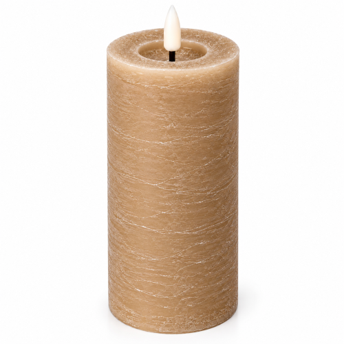 Świeca Rustic Led  Wys. 20cm Beżowa