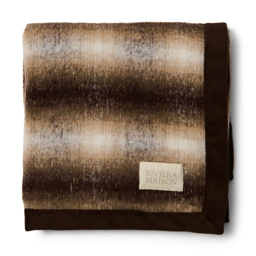 Stylowy Pled Arden Brązowo-Beżowy 180x130cm Riviera Maison