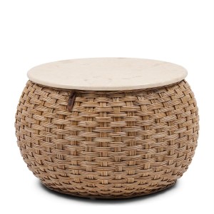 Rattanowy Stolik Kawowy Azoren śr. 60 cm Riviera Maison