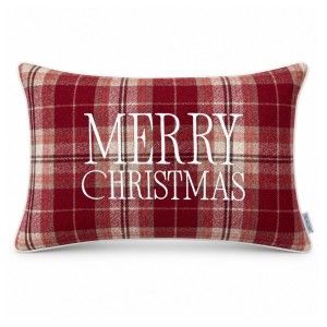 Poduszka Dekoracyjna W Kratę Merry Christmas - Personalizacja