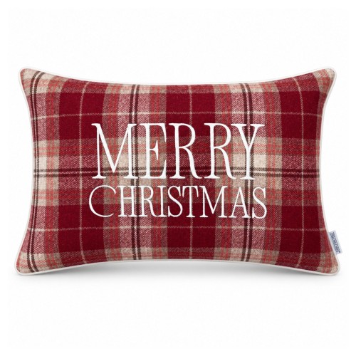 Poduszka Dekoracyjna W Kratę Merry Christmas - Personalizacja