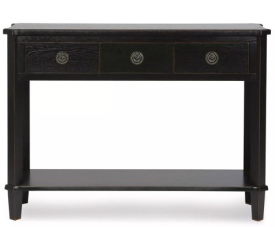 Konsola Drewniana z Szufladami Henshaw Laura Ashley Czarna 110x35x79,5cm 2