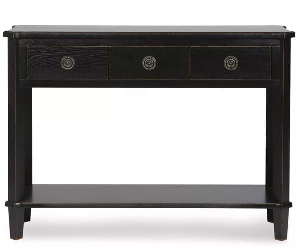 Konsola Drewniana z Szufladami Henshaw Laura Ashley Czarna 110x35x79,5cm
