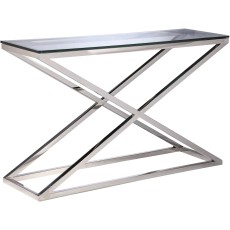 Konsola Ventalioer Cross Srebrna 130x40x74cm