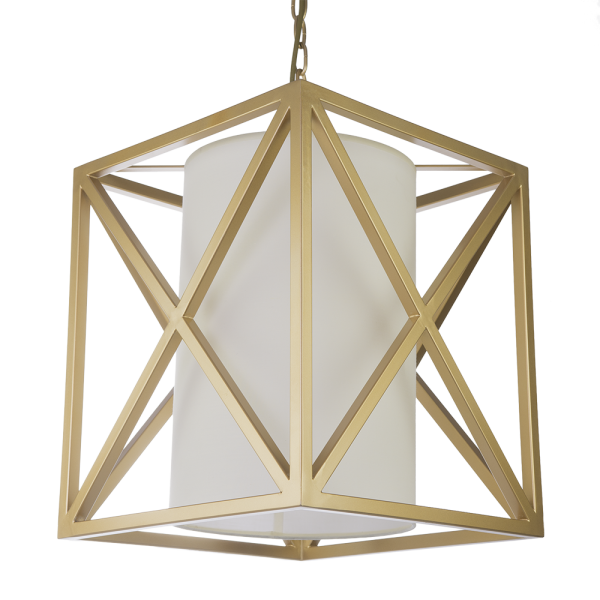 Lampa Sufitowa, Wisząca Ventalio Złota 35x35x40cm