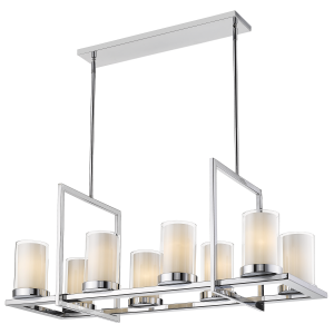 Lampa Sufitowa, Wisząca Milano Prostokątna Chrom 99x40x43cm