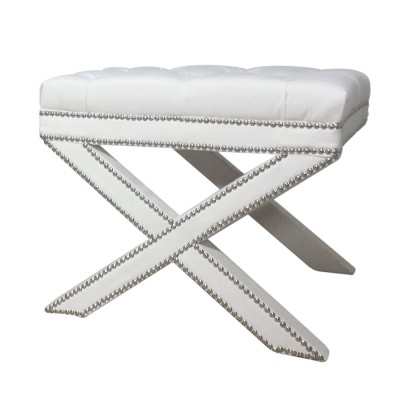 Puf/Stołek Velvet Cross White- różne kolory tapicerki 2