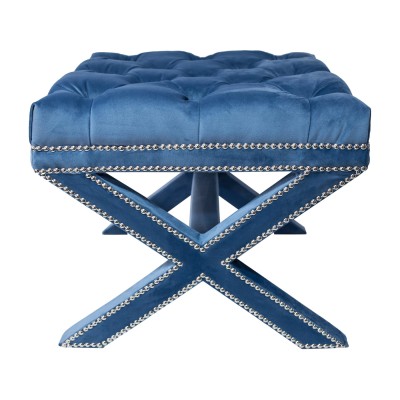 Puf/Stołek Velvet Cross Blue- różne kolory tapicerki 2