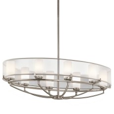 Lampa Sufitowa, Wisząca Amadeus XL Cyna, Szkło 91x91x36cm