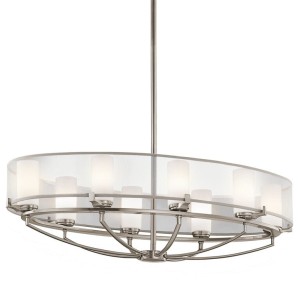 Lampa Sufitowa, Wisząca Amadeus XL Cyna, Szkło 91x91x36cm
