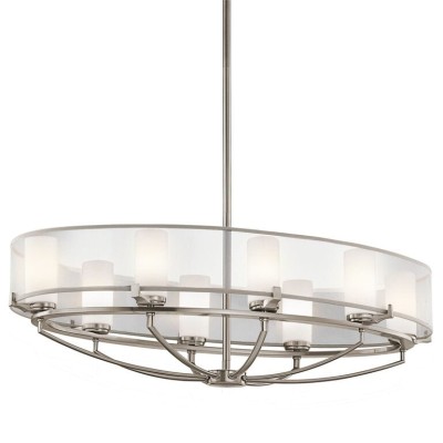 Lampa Sufitowa, Wisząca Amadeus XL Cyna, Szkło 91x91x36cm