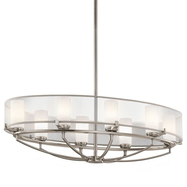 Lampa Sufitowa, Wisząca Amadeus XL Cyna, Szkło 91x91x36cm