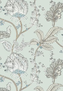 Tapeta Thibaut Anna French KALAMKARI VINE Robin's Egg
