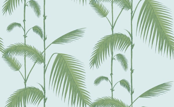 Tapeta Cole and Son Palm Leaves Green/Sky Blue