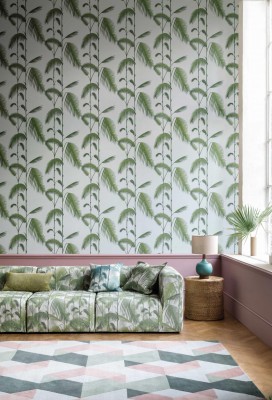 Tapeta Cole and Son Palm Leaves Green/Sky Blue 4