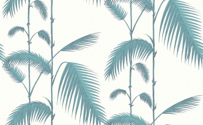 Tapeta Cole and Son Palm Leaves Teal/White 2