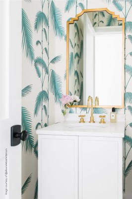 Tapeta Cole and Son Palm Leaves Teal/White 4