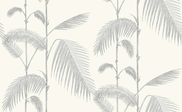 Tapeta Cole and Son Palm Leaves Soft Grey/White