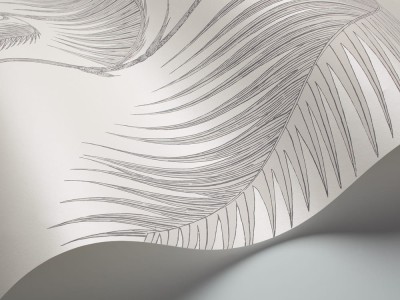 Tapeta Cole and Son Palm Leaves Soft Grey/White 3