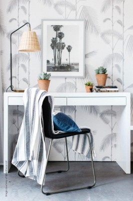 Tapeta Cole and Son Palm Leaves Soft Grey/White 4
