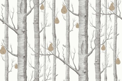 Tapeta Cole and Son Woods & Pears Black/White/Gold 2