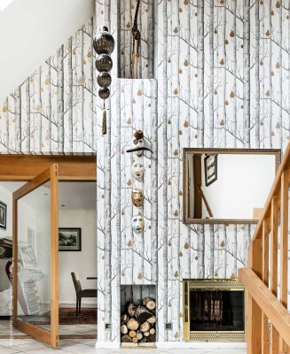 Tapeta Cole and Son Woods & Pears Black/White/Gold 4