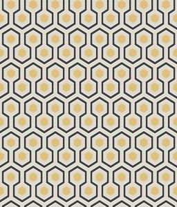 Tapeta Cole and Son Hicks' Hexagon Soft Olive/Gold/Charcoal