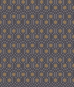 Tapeta Cole and Son Hicks' Hexagon Grey/Gold/Charcoal