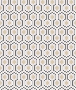 Tapeta Cole and Son Hicks' Hexagon Beige/Gold/Charcoal