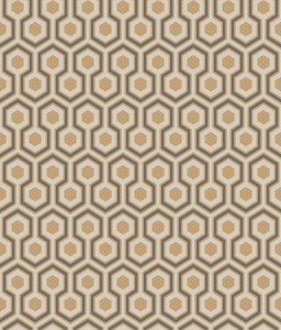 Tapeta Cole and Son Hicks' Hexagon Beige/Copper/Charcoal