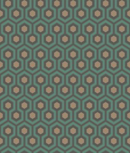 Tapeta Cole and Son Hicks' Hexagon Teal/Bronze/Soot