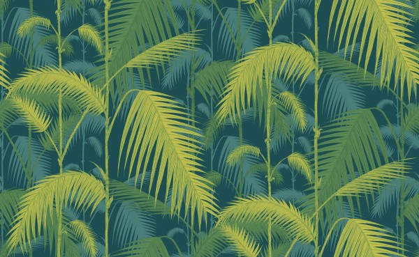 Tapeta Cole and Son Palm Jungle Punchy Petrol/Lime
