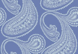 Tapeta Cole and Son Rajapur Flock White/Hyacinth