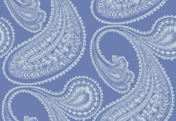 Tapeta Cole and Son Rajapur Flock White/Hyacinth