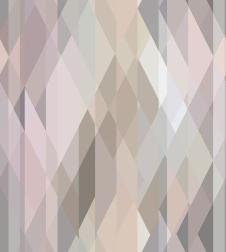 Tapeta Cole and Son Prism Pastel Multi z geometrycznym wzorem rombów w pastelowych kolorach: różu, beżu i szarości, przedstawiona z bliska na jednolitym tle, ukazująca detale.