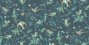 Tapeta Cole and Son Hummingbirds Navy/Multi colour