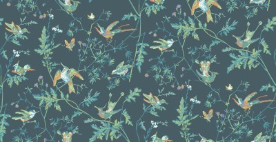 Tapeta Cole and Son Hummingbirds Navy/Multi colour 2