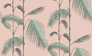 Tapeta Cole and Son Palm Leaves Mint/Pink