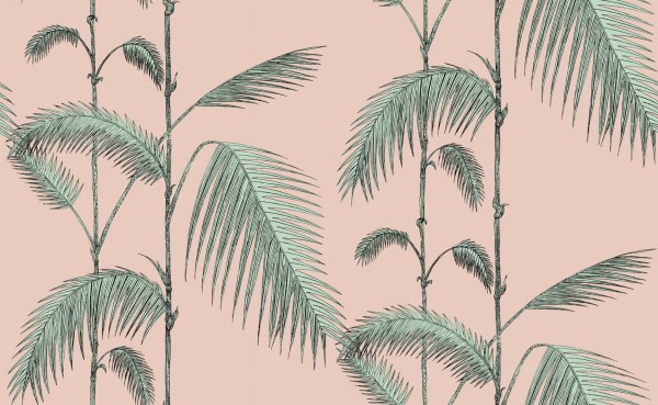 Tapeta Cole and Son Palm Leaves Mint/Pink