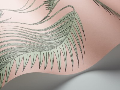 Tapeta Cole and Son Palm Leaves Mint/Pink 3